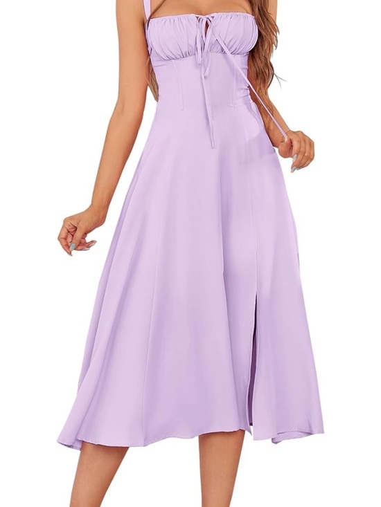 Dresses & Skirts - Lilac Tie-Front Midi Slip Dress